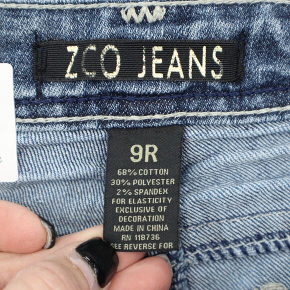 ZCO Pants Womens 9R Blue Denim Mid Rise Flat Front Bootcut Pockets Jeans - Picture 2 of 16